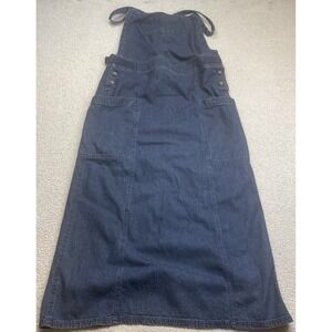 Woolrich‎ Indigo Women's Overall Maxi Dress S Denim Blue cotton Y2K 90s country